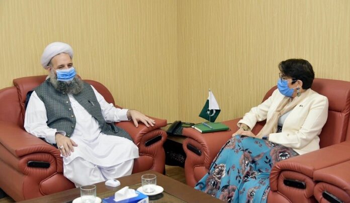 European-Union-Ambassador-to-Pakistan-Androulla-Kaminara-and-Federal-Minister-for-Religious-Affairs-and-Interfaith-Harmony-Pir-Noor-ul-Haq-Qadri