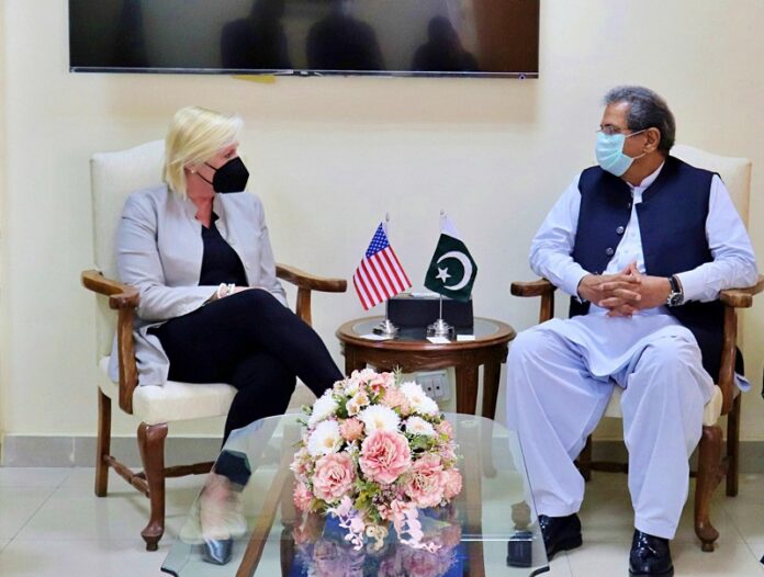 United-States-Charge-d-Affairs-in-Pakistan-Ms.-Angela-Aggeler-called-on-the-Federal-Minister-for-Education-Professional-Training-National-Heritage-and-Culture-Shafqat-Mahmood